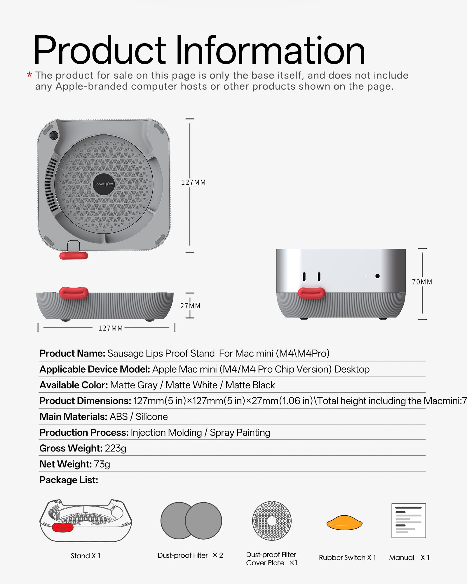 Sausage Lips Proof Stand For Mac mini (M4\M4Pro)